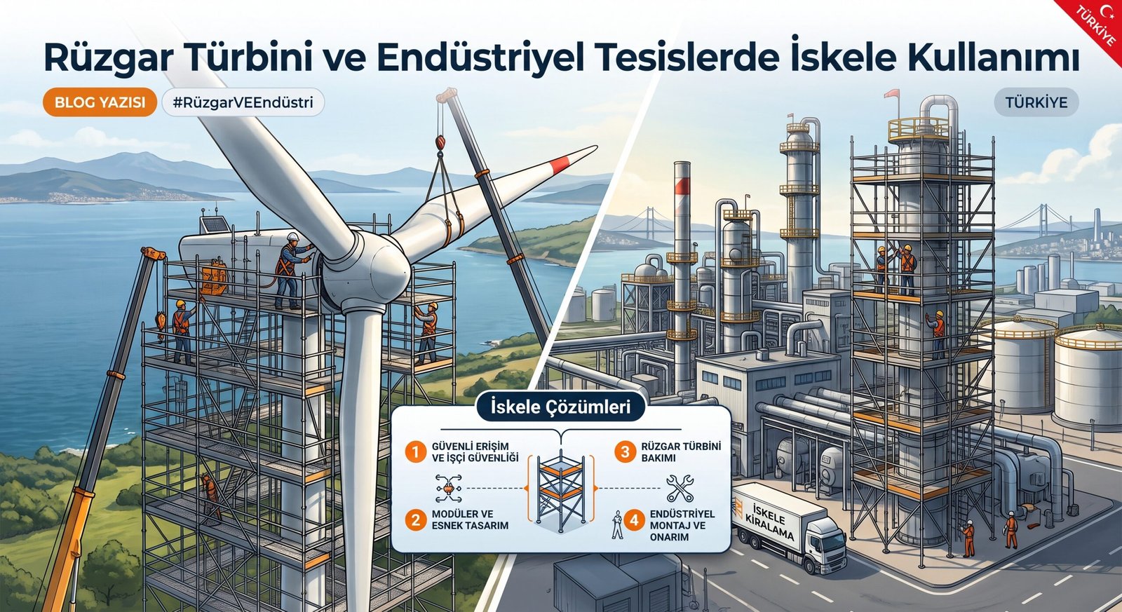 Rüzgar Türbini ve Endüstriyel Tesislerde İskele Kullanımı