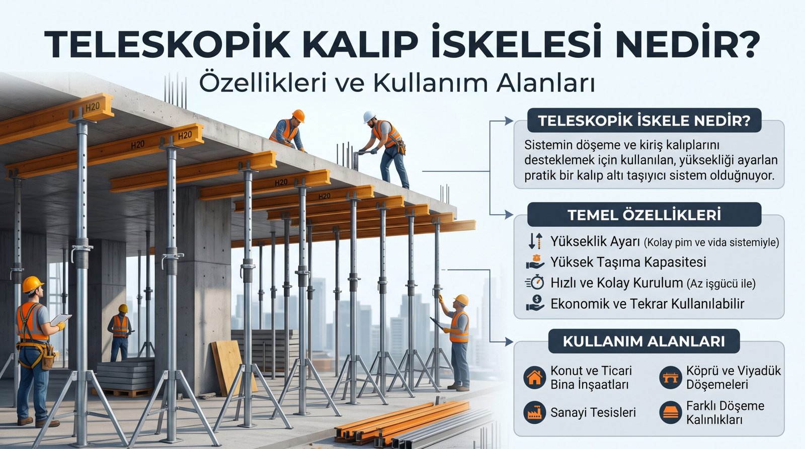 Teleskopik Kalıp İskelesi Nedir? Özellikleri ve Kullanım Alanları